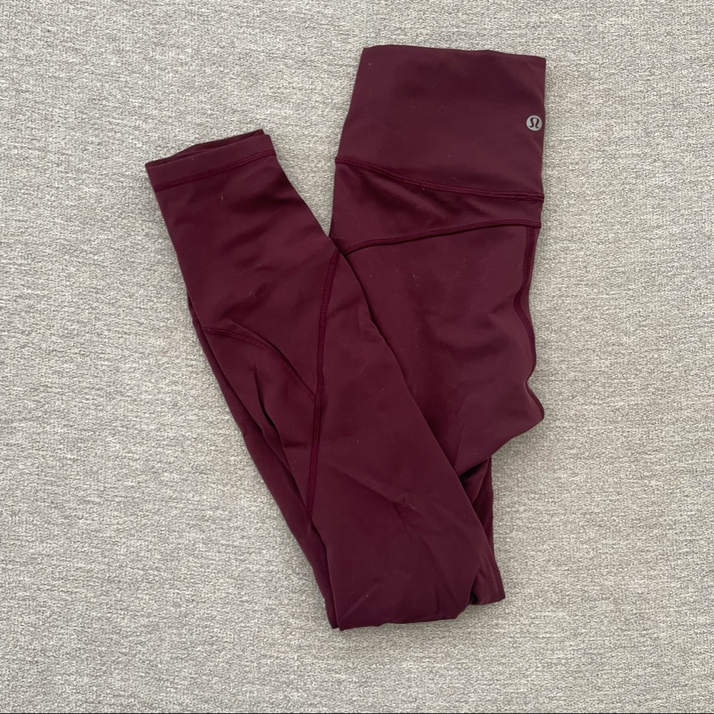 Burgundy color Lululemon Leggings size 4